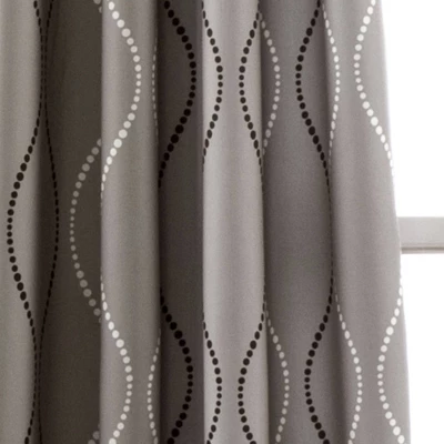 Set Of 2 Swirl Geometric Light Filtering Window Curtain Panels Gray - Lush Décor 2 Set Of 2 Swirl Geometric Light Filtering Window Curtain Panels Gray - Lush Décor - Image 2
