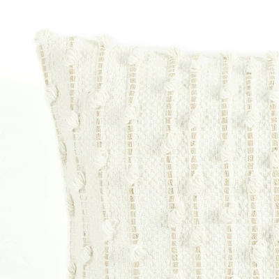 13"x18" San Woven Lumbar Throw Pillow White - Lush Décor 2 13"x18" San Woven Lumbar Throw Pillow White - Lush Décor - Image 2