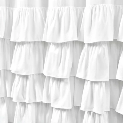 72"x72" Allison Ruffle Shower Curtain White - Lush Décor 2 72"x72" Allison Ruffle Shower Curtain White - Lush Décor - Image 2