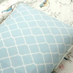 Lush Décor 3pc Botanical Bird And Flower Oversized Reversible Quilt Set White/Blue/Yellow -Lush Decor GUEST 0ac6da37 2e25 41da a297 ae2703f0a2de