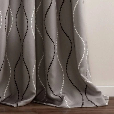 Set Of 2 Swirl Geometric Light Filtering Window Curtain Panels Gray - Lush Décor 3 Set Of 2 Swirl Geometric Light Filtering Window Curtain Panels Gray - Lush Décor - Image 3