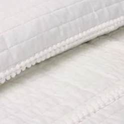 White Pom Pom Stripe Quilt Set - Lush Décor -Lush Decor GUEST 11fe92ee 5697 4d4b 8ec4 9ea248a12cb6
