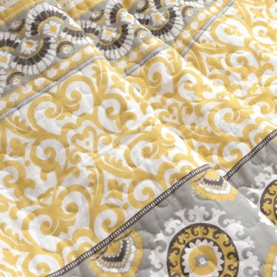 50"x60" Nesco Striped Reversible Cotton Throw Blanket Yellow/Gray - Lush Décor 3 50"x60" Nesco Striped Reversible Cotton Throw Blanket Yellow/Gray - Lush Décor - Image 3