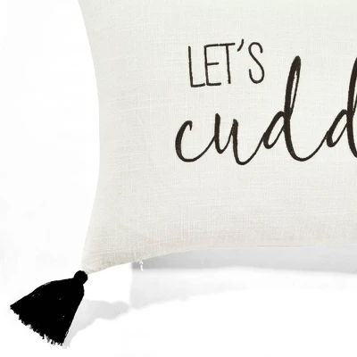 13"x20" 'Let's Cuddle' Family-Friendly Lumbar Throw Pillow Cover White - Lush Décor 1 13"x20" 'Let's Cuddle' Family-Friendly Lumbar Throw Pillow Cover White - Lush Décor