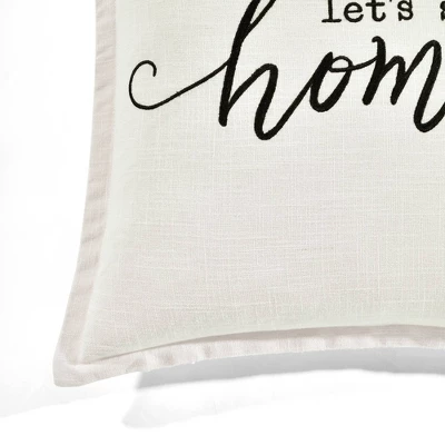 20"x20" Oversize 'Let's Stay At Home' Family-Friendly Square Throw Pillow Cover White - Lush Décor 1 20"x20" Oversize 'Let's Stay At Home' Family-Friendly Square Throw Pillow Cover White - Lush Décor