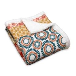 Lush Décor 50"x60" Bohemian Stripe Throw Blanket Turquoise/Orange -Lush Decor GUEST 1778e1a7 c2b5 4d78 968c 7c1241caee92