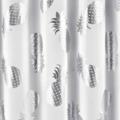 Pineapple Toss Shower Curtain Single Silver - Lush Décor -Lush Decor GUEST 19eda150 ebc5 402c b084 4c79e8693bc7