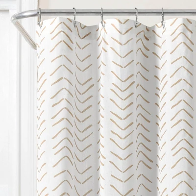 72"x72" Hygge Modern Arrow Linen Shower Curtain - Lush Décor 1 72"x72" Hygge Modern Arrow Linen Shower Curtain - Lush Décor