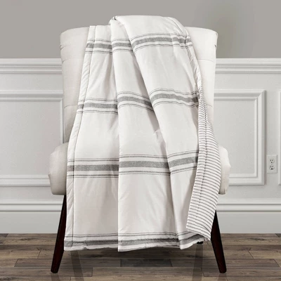 50"x60" Farmhouse Striped Throw Blanket - Lush Décor 1 50"x60" Farmhouse Striped Throw Blanket - Lush Décor