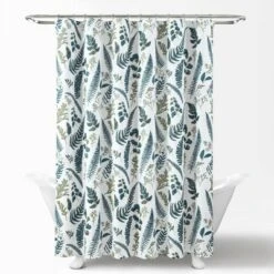 72"x72" Devonia Allover Single Shower Curtain White/Green - Lush Décor -Lush Decor GUEST 2546b6b9 24d4 4138 a760 fde25bd0d8fc