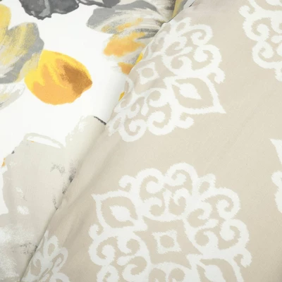 3pc Leah Cotton Duvet Cover Set Yellow/Gray - Lush Décor 3 3pc Leah Cotton Duvet Cover Set Yellow/Gray - Lush Décor - Image 3