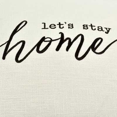 20"x20" Oversize 'Let's Stay At Home' Family-Friendly Square Throw Pillow Cover White - Lush Décor 3 20"x20" Oversize 'Let's Stay At Home' Family-Friendly Square Throw Pillow Cover White - Lush Décor - Image 3