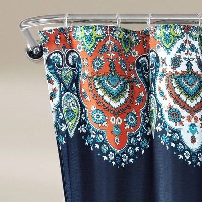 14pc Bohemian Meadow Shower Curtain With Peva Lining And Rings Set - Lush Décor 1 14pc Bohemian Meadow Shower Curtain With Peva Lining And Rings Set - Lush Décor