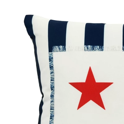 13"x22" Oversize 3 Stars And Striped Lumbar Throw Pillow White/Blue/Red - Lush Décor 2 13"x22" Oversize 3 Stars And Striped Lumbar Throw Pillow White/Blue/Red - Lush Décor - Image 2