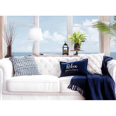 20"x20" Oversize Yani Family-Friendly Square Throw Pillow Cover Navy - Lush Décor 4 20"x20" Oversize Yani Family-Friendly Square Throw Pillow Cover Navy - Lush Décor - Image 4