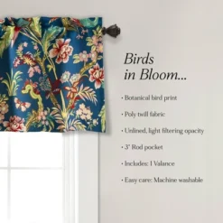 18"x52" Dolores Light Filtering Valance Navy Blue - Lush Décor: Floral Botanical Window Valance, Rod Pocket 11 18"x52" Dolores Light Filtering Valance Navy Blue - Lush Décor: Floral Botanical Window Valance, Rod Pocket -Lush Decor GUEST 3df80bb9 b83d 427c a0b8 647f43fa56cb