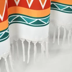 72"x72" Boho Viviane Geo Shower Curtain Turquoise/Orange - Lush Décor -Lush Decor GUEST 44807d47 df61 4301 9eb5 e579e277a030