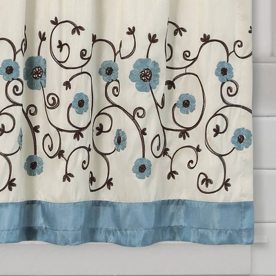 Set Of 2 Royal Garden Kitchen Curtain Tiers Blue - Lush Décor 3 Set Of 2 Royal Garden Kitchen Curtain Tiers Blue - Lush Décor - Image 3