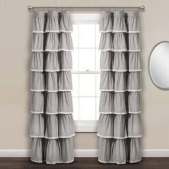 52"x84" Ruffle Window Curtain Panel - Lush Décor -Lush Decor GUEST 5686fda8 c2bc 4e1d 9a3f 1299ed23c31f