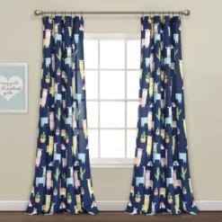 52"x84" Make A Wish Southwest Llama Cactus Window Curtain Panels Set - Lush Décor -Lush Decor GUEST 65783249 d88a 48f9 85ec 1564cb76ed5c