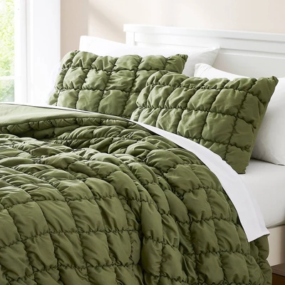 Lush Decor Full/Queen Puff Bed Blankets Green 3pc Set 1 Lush Decor Full/Queen Puff Bed Blankets Green 3pc Set