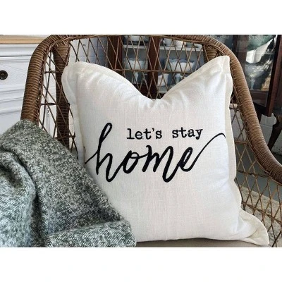 20"x20" Oversize 'Let's Stay At Home' Family-Friendly Square Throw Pillow Cover White - Lush Décor 5 20"x20" Oversize 'Let's Stay At Home' Family-Friendly Square Throw Pillow Cover White - Lush Décor - Image 5