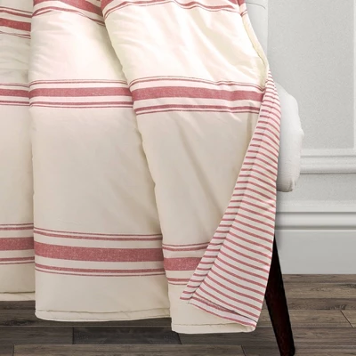 Lush Décor 50"x60" Farmhouse Stripe Throw Blanket Red 1 Lush Décor 50"x60" Farmhouse Stripe Throw Blanket Red