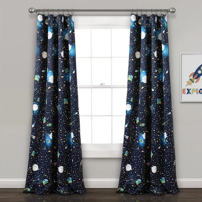Universe Room Darkening Window Curtain Panels Navy - Lush Décor 6 Universe Room Darkening Window Curtain Panels Navy - Lush Décor - Image 6