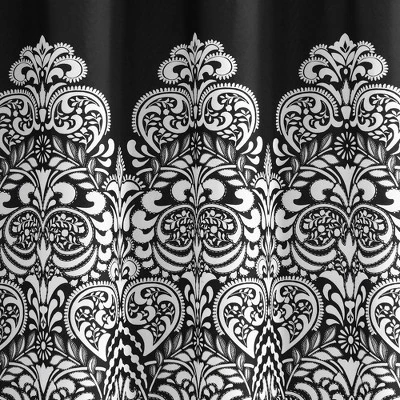 72"x72" Boho Medallion Shower Curtain Black - Lush Decor 2 72"x72" Boho Medallion Shower Curtain Black - Lush Decor - Image 2
