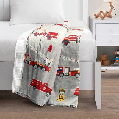60"x40" 7lbs Kids' Fire Truck Kids' Washable Reversible Weighted Blanket - Lush Décor 1 60"x40" 7lbs Kids' Fire Truck Kids' Washable Reversible Weighted Blanket - Lush Décor