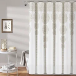 Stripe Medallion Shower Curtain - Lush Décor -Lush Decor GUEST 8240a2ca 8ef8 40b8 8453 fce624cbc767