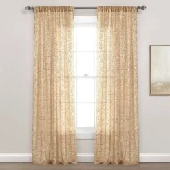 52"x84" Ballgown Glam Sparkle Sequins Window Curtain Panel - Lush Décor -Lush Decor GUEST 8300e126 dfd2 4688 ae28 b0c19b7b4a7a