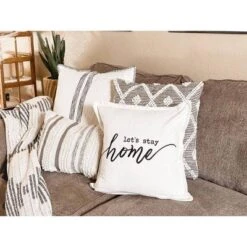 20"x20" Oversize 'Let's Stay At Home' Family-Friendly Square Throw Pillow Cover White - Lush Décor 12 20"x20" Oversize 'Let's Stay At Home' Family-Friendly Square Throw Pillow Cover White - Lush Décor -Lush Decor GUEST 8844ca38 ed49 45d3 af8e 30ef69232c9e