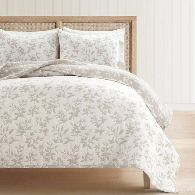 Lush Décor 3pc Floral Jacquard Reversible Soft Matelasse Quilt Set Neutral 1 Lush Décor 3pc Floral Jacquard Reversible Soft Matelasse Quilt Set Neutral