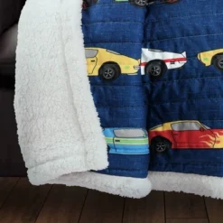 Kids' Race Car Faux Shearling Throw Blanket - Lush Décor