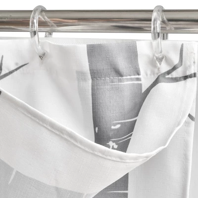 16pc Bird On The Tree Shower Curtain With Peva Lining/Ring Set Gray - Lush Décor 2 16pc Bird On The Tree Shower Curtain With Peva Lining/Ring Set Gray - Lush Décor - Image 2