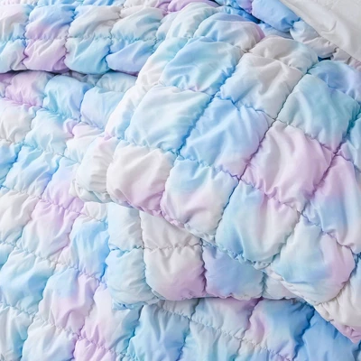 Lush Decor Full/Queen Puff Bed Blankets Rainbow 3pc Set 7 Lush Decor Full/Queen Puff Bed Blankets Rainbow 3pc Set - Image 7