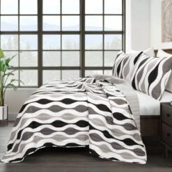 3pc Mid Century Geo Quilt Set - Lush Décor