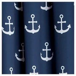 52"x84"Kids' Anchor Room Darkening Window Curtain Set Navy - Lush Décor