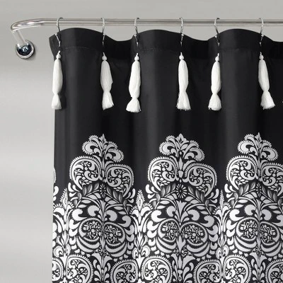 72"x72" Boho Medallion Shower Curtain Black - Lush Decor 1 72"x72" Boho Medallion Shower Curtain Black - Lush Decor