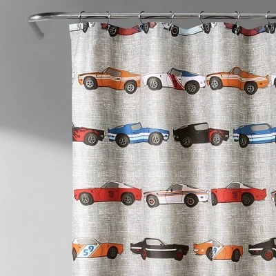 Race Cars Shower Curtain - Lush Décor 1 Race Cars Shower Curtain - Lush Décor
