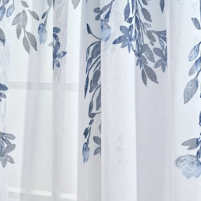Set Of 2 Tanisha Sheer Window Curtain Panels Navy Blue - Lush Décor 4 Set Of 2 Tanisha Sheer Window Curtain Panels Navy Blue - Lush Décor - Image 4