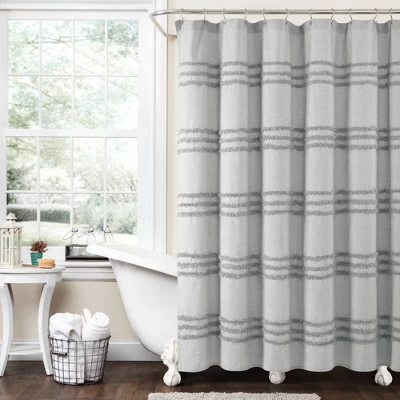 72"x72" Boho Kendra Tufted Yarn Dyed Eco Friendly Recycled Cotton Shower Curtain - Lush Décor 5 72"x72" Boho Kendra Tufted Yarn Dyed Eco Friendly Recycled Cotton Shower Curtain - Lush Décor - Image 5