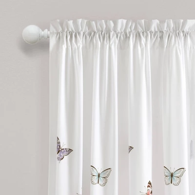 2pc Flutter Butterfly Window Curtain Set Pink - Lush Décor 1 2pc Flutter Butterfly Window Curtain Set Pink - Lush Décor