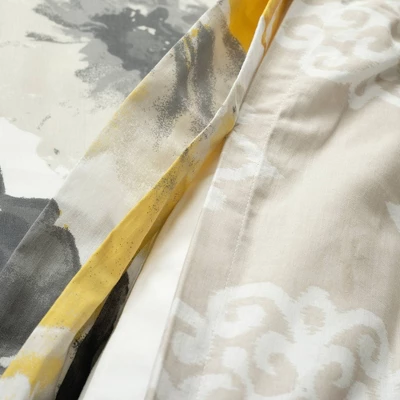 3pc Leah Cotton Duvet Cover Set Yellow/Gray - Lush Décor 6 3pc Leah Cotton Duvet Cover Set Yellow/Gray - Lush Décor - Image 6