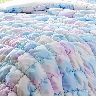 Lush Decor Full/Queen Puff Bed Blankets Rainbow 3pc Set 4 Lush Decor Full/Queen Puff Bed Blankets Rainbow 3pc Set - Image 4