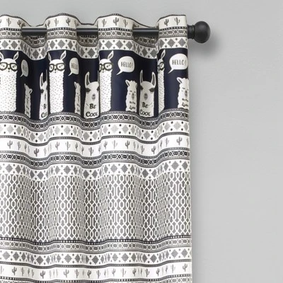 52"x84" Set Of 2 Llama Striped Room Darkening Curtain Panels - Lush Décor 1 52"x84" Set Of 2 Llama Striped Room Darkening Curtain Panels - Lush Décor