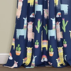 52"x84" Make A Wish Southwest Llama Cactus Window Curtain Panels Set - Lush Décor -Lush Decor GUEST f29e67f3 a97e 459f 906a 04bb19b32070