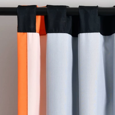 52"x84" Kids' Basketball Game Window Curtain Panel Set Black/Orange - Lush Décor 3 52"x84" Kids' Basketball Game Window Curtain Panel Set Black/Orange - Lush Décor - Image 3